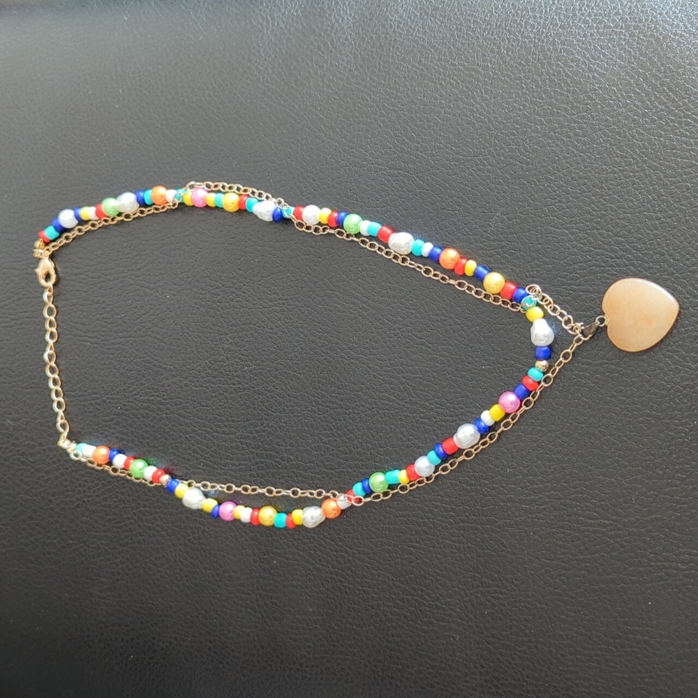 Necklace heart stone
